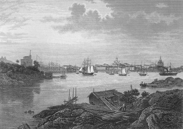 Helsinki harbour, B. Reinhold (1824–1892)